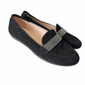 Hispanitas Canady Black Suede Loafer Flats Slip-on Shoes Size 38 ½ EU/7.5 US